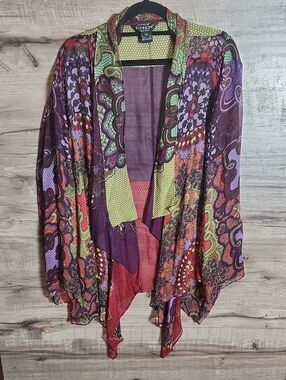 Citron Santa Monica Silk Mixed Print Kimono